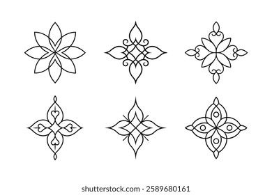 Geometric Mandala Line Art Designs Geometric Floral OrnamentsFloral Geometric Line Art Designs