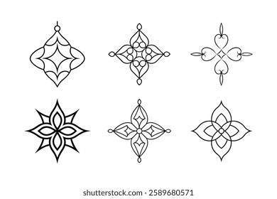 Geometric Mandala Line Art Designs Geometric Floral OrnamentsFloral Geometric Line Art Designs