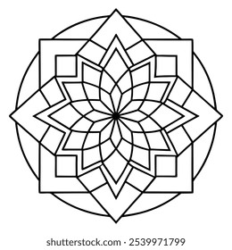 Um Vetor De Arte De Linha Mandala Geométrico 