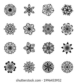 Geometric Mandala Line Icons Pack 