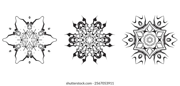 Geometric Mandala Ornament Collection With Decorative and Floral Patterns for Templates