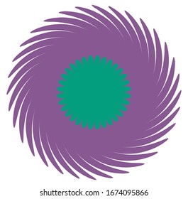 Geometric mandala / ornament / decoration symbol, icon. Splotch, blob shape. simple, basic circular, concentric abstract design element. Lotus, floral motif. Multi-color, colorful, colored version
