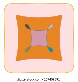 geometric mandala / ornament / decoration symbol, icon. simple, basic mottle circular, concentric abstract design element. lotus, floral motif. multi-color, colorful outline, line version series