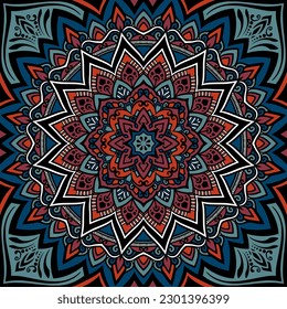 Geometric mandala pattern in dark tones