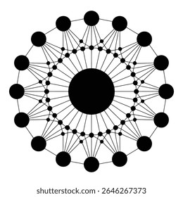 Design de padrão de mandala geométrica com simetria radial e círculos