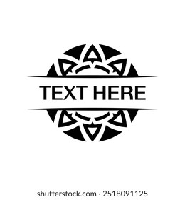 Geometric mandala pattern emblem with symmetrical curves badge