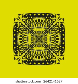 Geometric mandala pattern. Intricate floral design. Stylized abstract flower. Vector ornament.