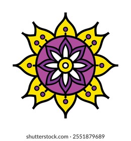 Geometric Mandala Pattern On White Background 