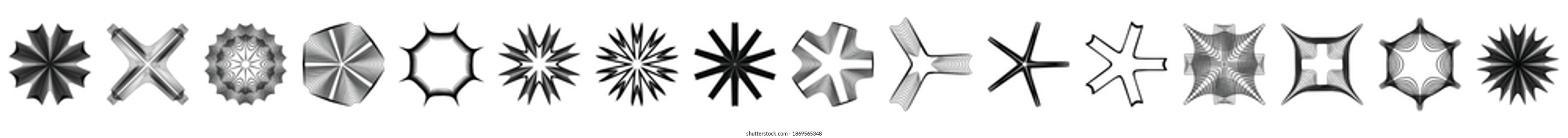 Geometric mandala - Radial, Circular motif set