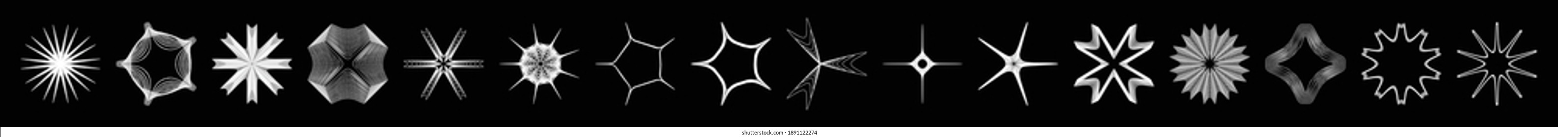 Geometric mandala - Radial, Circular motif set