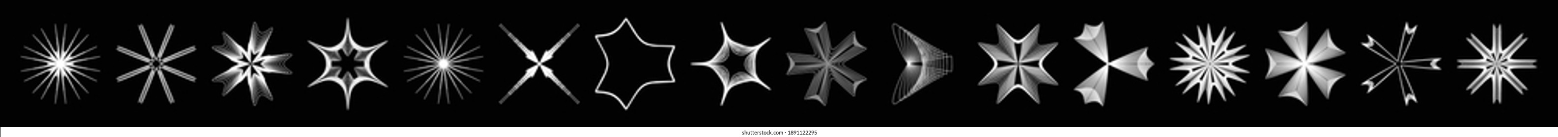 Geometric mandala - Radial, Circular motif set