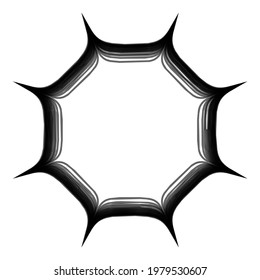 Geometric mandala - Radial, Circular Motif icon, symbol. Radiating shape, logo