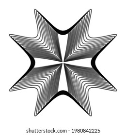 Geometric mandala - Radial, Circular Motif icon, symbol. Radiating shape, logo