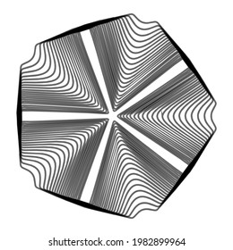 Geometric mandala - Radial, Circular Motif icon, symbol. Radiating shape, logo