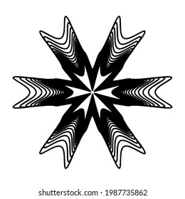 Geometric mandala - Radial, Circular Motif icon, symbol. Radiating shape, logo