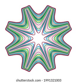 Geometric mandala - Radial, Circular Motif icon, symbol. Radiating shape, logo