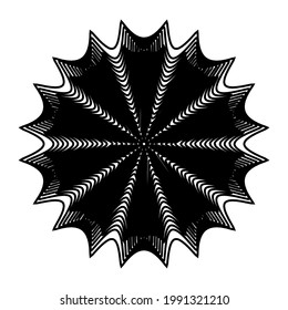 Geometric mandala - Radial, Circular Motif icon, symbol. Radiating shape, logo