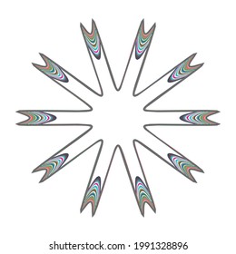 Geometric mandala - Radial, Circular Motif icon, symbol. Radiating shape, logo