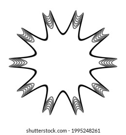 Geometric mandala - Radial, Circular Motif icon, symbol. Radiating shape, logo