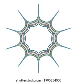 Geometric mandala - Radial, Circular Motif icon, symbol. Radiating shape, logo