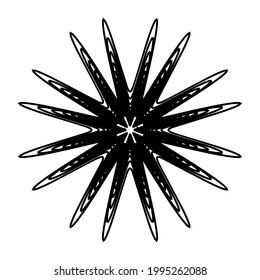 Geometric mandala - Radial, Circular Motif icon, symbol. Radiating shape, logo