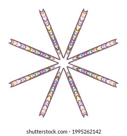 Geometric mandala - Radial, Circular Motif icon, symbol. Radiating shape, logo