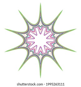 Geometric mandala - Radial, Circular Motif icon, symbol. Radiating shape, logo