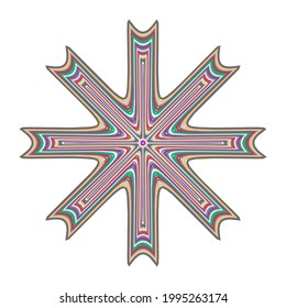 Geometric mandala - Radial, Circular Motif icon, symbol. Radiating shape, logo