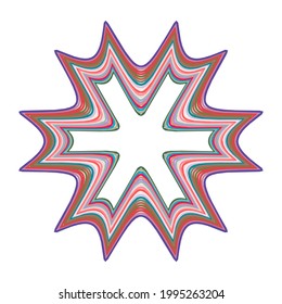 Geometric mandala - Radial, Circular Motif icon, symbol. Radiating shape, logo