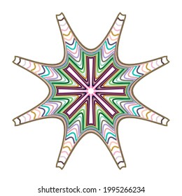 Geometric mandala - Radial, Circular Motif icon, symbol. Radiating shape, logo