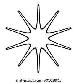Geometric mandala - Radial, Circular Motif icon, symbol. Radiating shape, logo