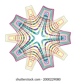 Mandala geométrica - Símbolo radial, icono circular de Motif. Forma radiante, logotipo