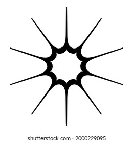 Geometric mandala - Radial, Circular Motif icon, symbol. Radiating shape, logo