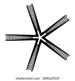 Geometric mandala - Radial, Circular Motif icon, symbol. Radiating shape, logo