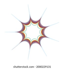 Geometric mandala - Radial, Circular Motif icon, symbol. Radiating shape, logo