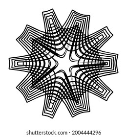 Geometric mandala - Radial, Circular Motif icon, symbol. Radiating shape, logo
