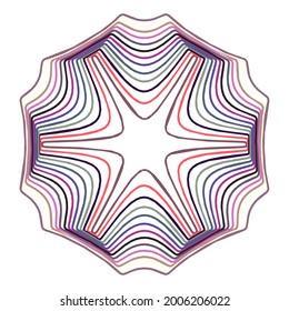 Geometric mandala - Radial, Circular Motif icon, symbol. Radiating shape, logo
