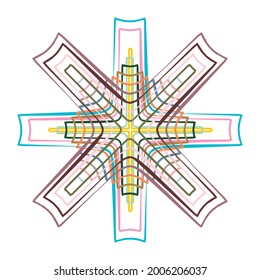 Geometric mandala - Radial, Circular Motif icon, symbol. Radiating shape, logo