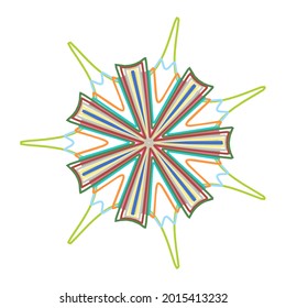 Geometric mandala - Radial, Circular Motif icon, symbol. Radiating shape, logo