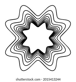 Geometric mandala - Radial, Circular Motif icon, symbol. Radiating shape, logo