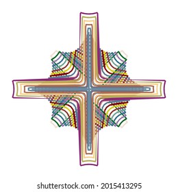 Geometric mandala - Radial, Circular Motif icon, symbol. Radiating shape, logo