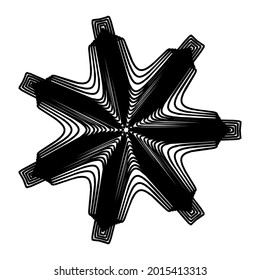 Geometric mandala - Radial, Circular Motif icon, symbol. Radiating shape, logo