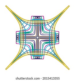 Geometric mandala - Radial, Circular Motif icon, symbol. Radiating shape, logo