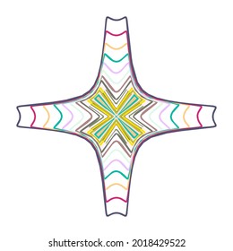 Geometric mandala - Radial, Circular Motif icon, symbol. Radiating shape, logo