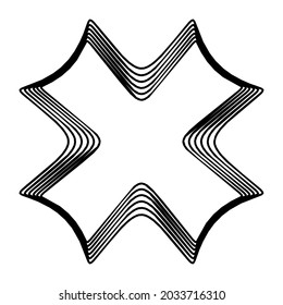 Geometric mandala - Radial, Circular Motif icon, symbol. Radiating shape, logo