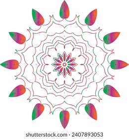 Geometric mandala - Radial, Circular Motif icon, symbol. Radiating shape, logo
