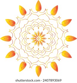 Geometric mandala - Radial, Circular Motif icon, symbol. Radiating shape, logo