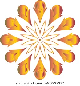 Geometric mandala - Radial, Circular Motif icon, symbol. Radiating shape, logo