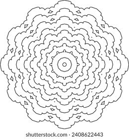 Geometric mandala - Radial, Circular Motif icon, symbol. Radiating shape, logo