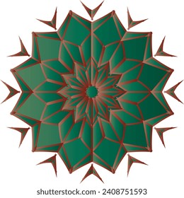 Geometric mandala - Radial, Circular Motif icon, symbol. Radiating shape, logo